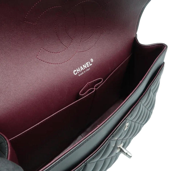 CHANEL Jumbo Classic Double Flap Quilted Leather Shoulder Bag Black