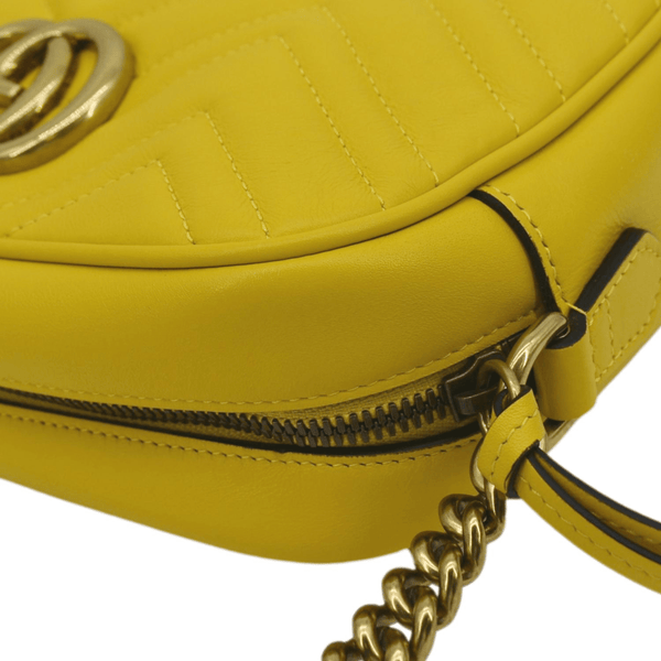 GUCCI GG Marmont Small Matelasse Leather Crossbody Bag Yellow 447632