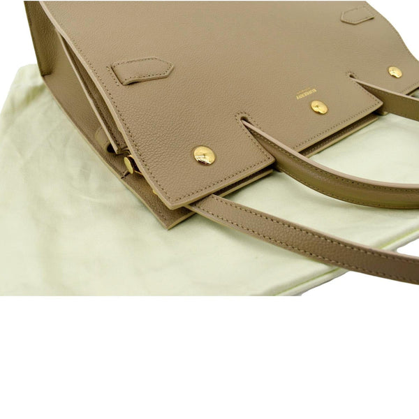 BURBERRY Small Title Leather Tote Bag Beige