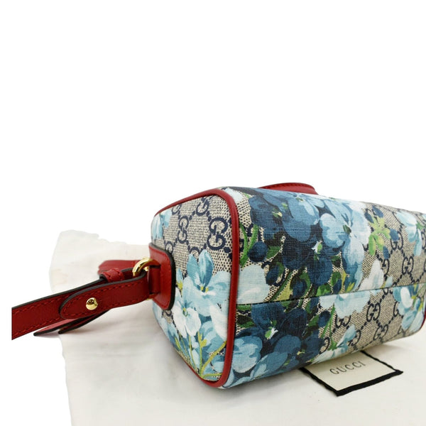 GUCCI Mini Blooms GG Supreme Canvas Top Handle Crossbody Bag Red 546312