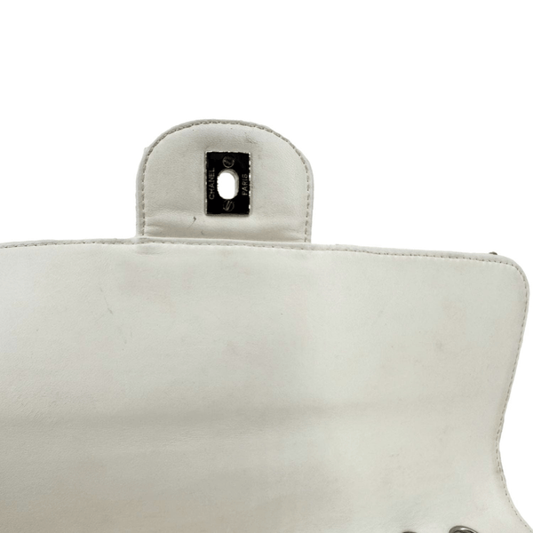 CHANEL Flap Python Leather Crossbody Bag Ivory