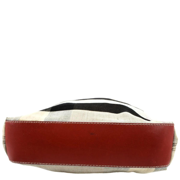 BURBERRY Susanna Medium Check Canvas Bucket Shoulder Bag Brown