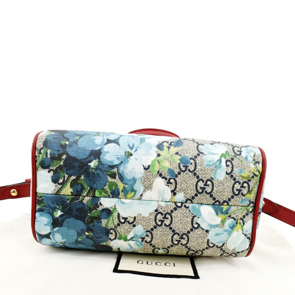 GUCCI Mini Blooms GG Supreme Canvas Top Handle Crossbody Bag Red 546312