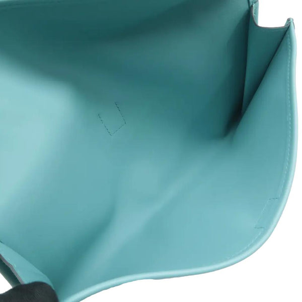 HERMES Jige Elan 29 Calfskin Leather Clutch Wallet Light Blue