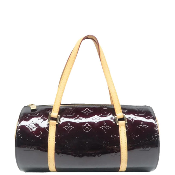 Louis Vuitton Papillon Monogram Patent Leather Shoulder Bag Burgundy
