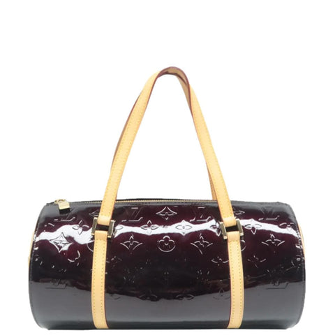 Louis Vuitton Papillon Monogram Patent Leather Shoulder Bag Burgundy