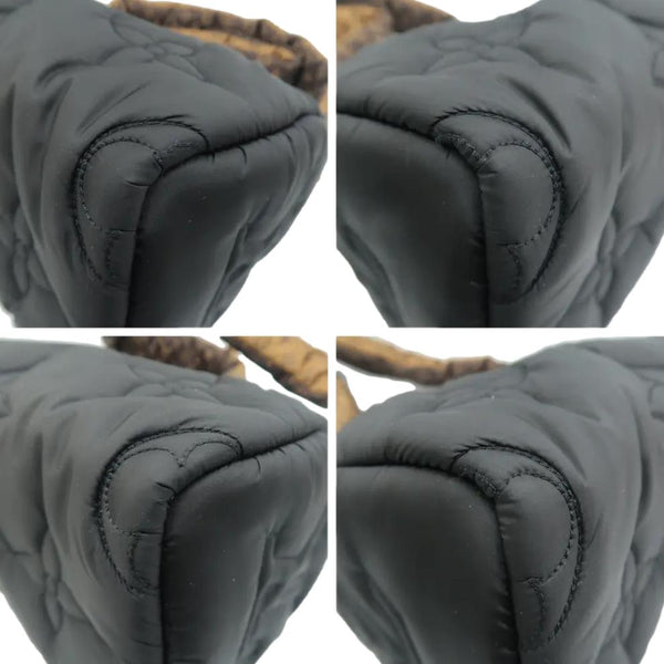 LOUIS VUITTON Speedy 25 Bandouliere Monogram Nylon Shoulder Bag Black