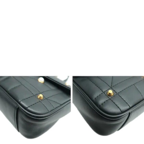 GUCCI GG Marmont Leather Shoulder Bag Black 443497