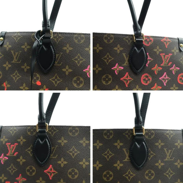 LOUIS VUITTON  Fall In Love Onthego MM Monogram Canvas Tote Shoulder Bag Black