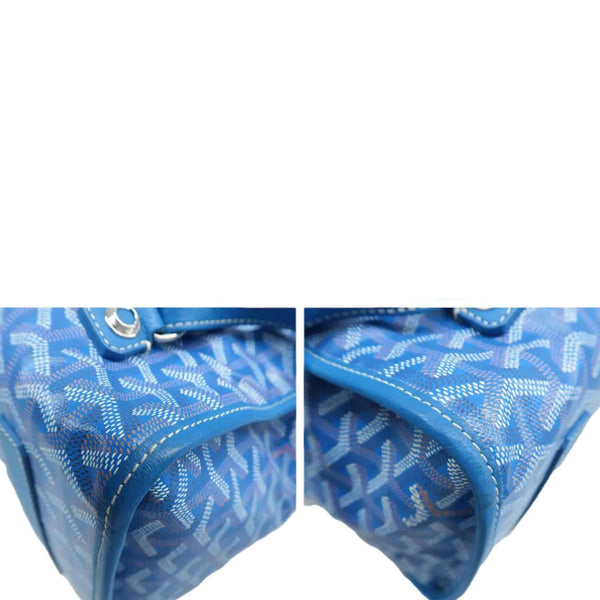 GOYARD Saint Leger Chevron Print Canvas Backpack Sky Blue corner look