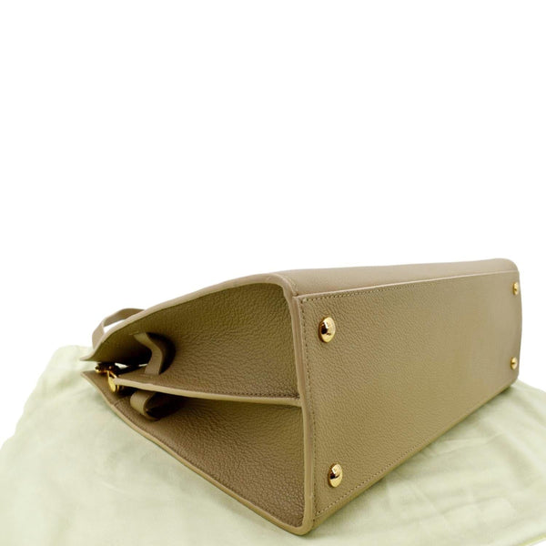 BURBERRY Small Title Leather Tote Bag Beige