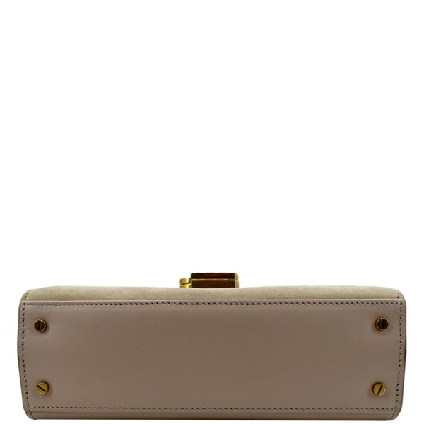 YVES SAINT LAURENT Cassandra Mini Calfskin Leather Shoulder Bag Cream