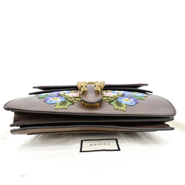 GUCCI Dionysus Medium Floral Embroidered Leather Shoulder Bag Dark Brown 403348