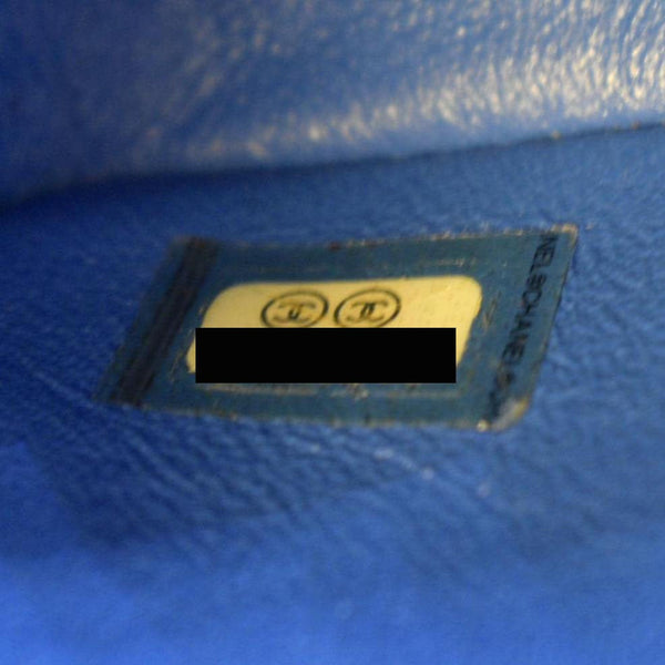 CHANEL Classic Double Flap Quilted Leather Shoulder Bag Blue