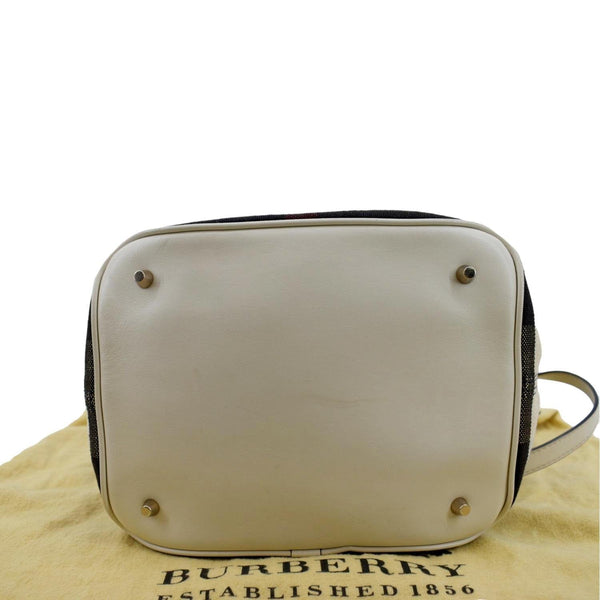 BURBERRY Susanna Mega Check Bucket Shoulder Bag Navy Blue