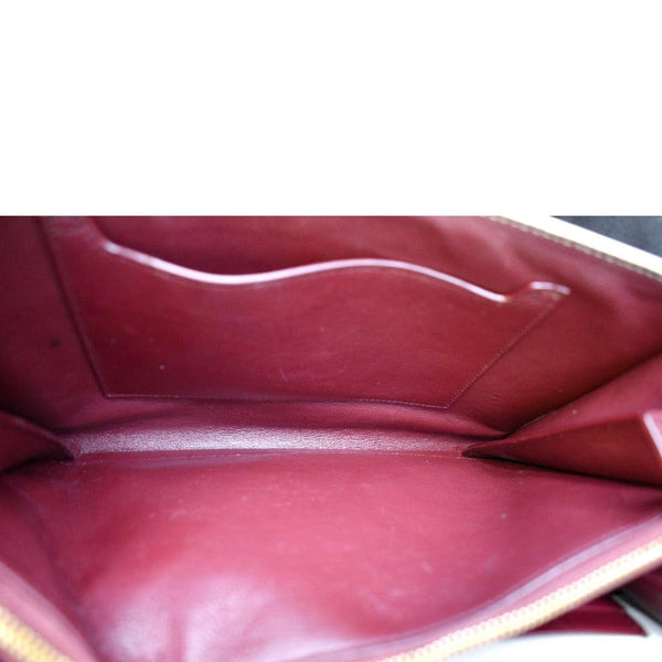 YVES SAINT LAURENT Cassandra Grain De Poudre Embossed Flap Crossbody Bag White