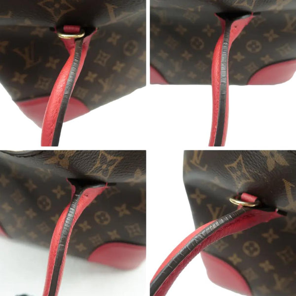 LOUIS VUITTON Flandrin Monogram Canvas Tote Shoulder Bag Cerise Cherry