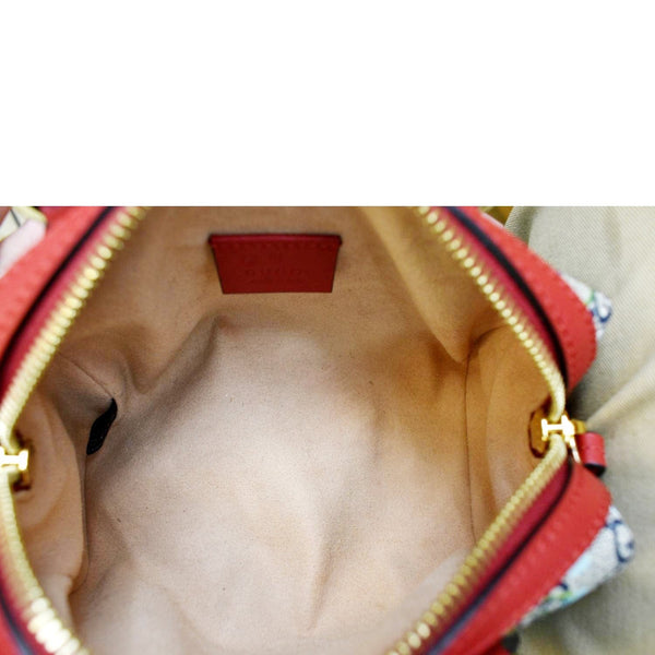 GUCCI Mini Blooms GG Supreme Canvas Top Handle Crossbody Bag Red 546312