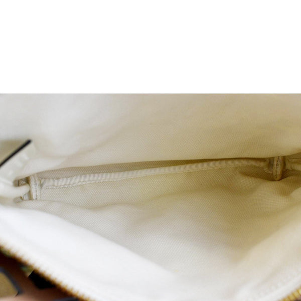 GUCCI Cutout Medium Floral Canvas Shoulder Bag White 550138