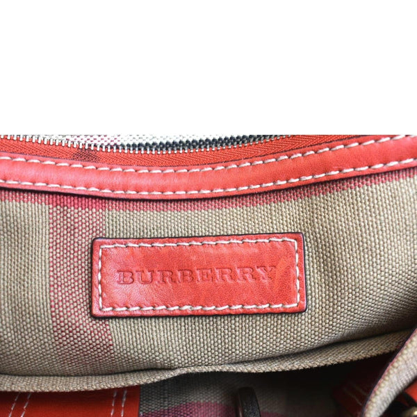 BURBERRY Susanna Medium Check Canvas Bucket Shoulder Bag Brown