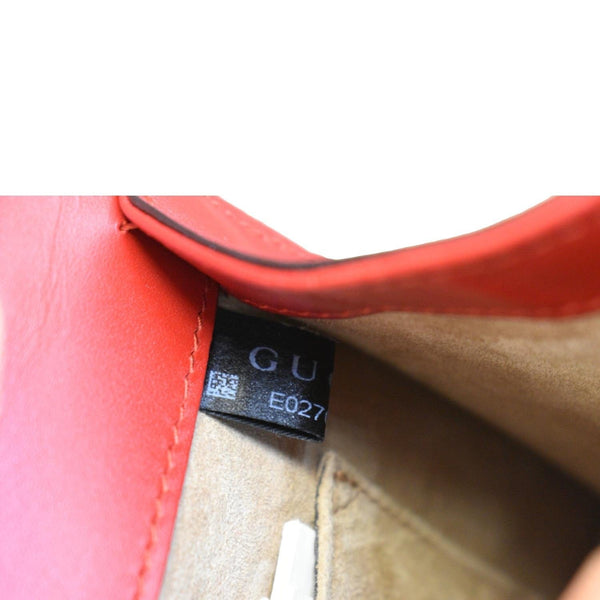 GUCCI Sylvie Mini Leather Top Handle Crossbody Bag Hibiscus Red 470270