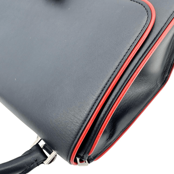 CELINE Trapeze Small 2way Leather Tote Shoulder Bag Blue