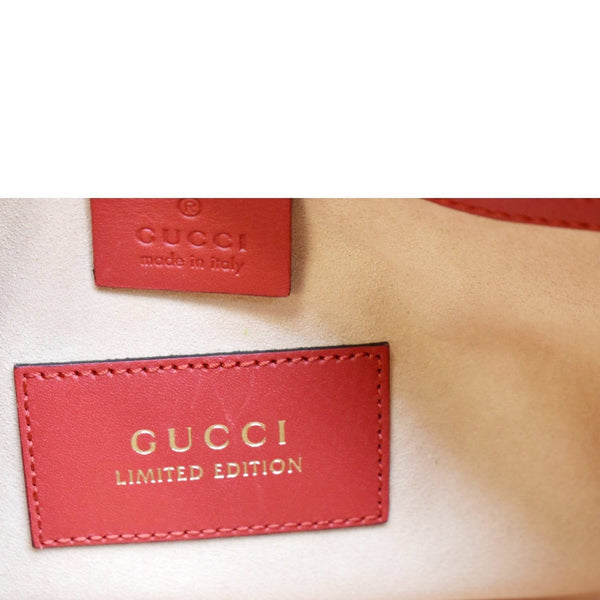 GUCCI Kingsnake Heart Top Handle Leather Boston Bag Beige 409529