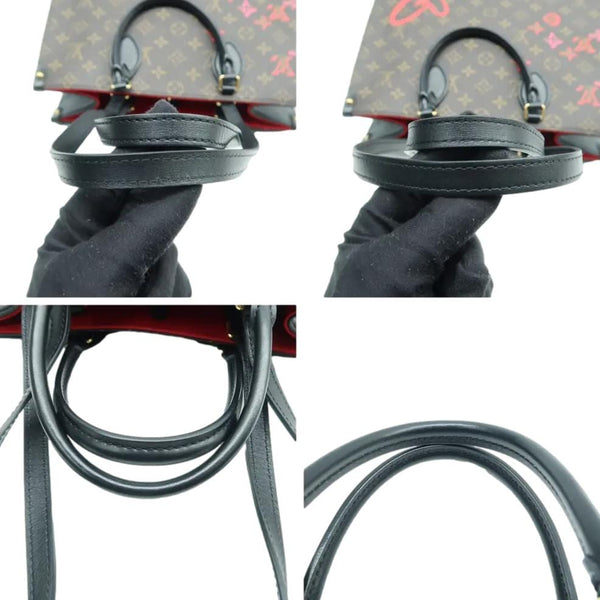 LOUIS VUITTON  Fall In Love Onthego MM Monogram Canvas Tote Shoulder Bag Black