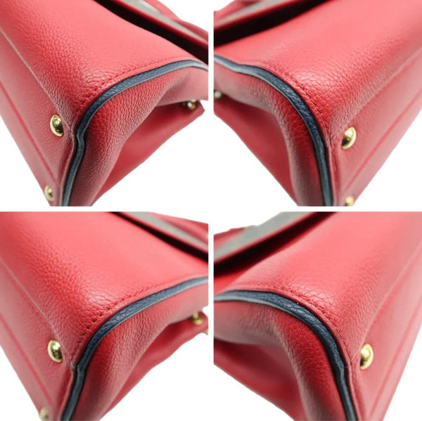 LOUIS VUITTON Double V Grained Calfskin Leather Bag with aged s view