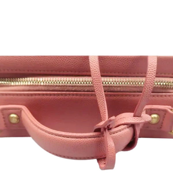 CHANEL Vanity Case Filigree CC Medium Caviar Quilted Shoulder Bag Pink