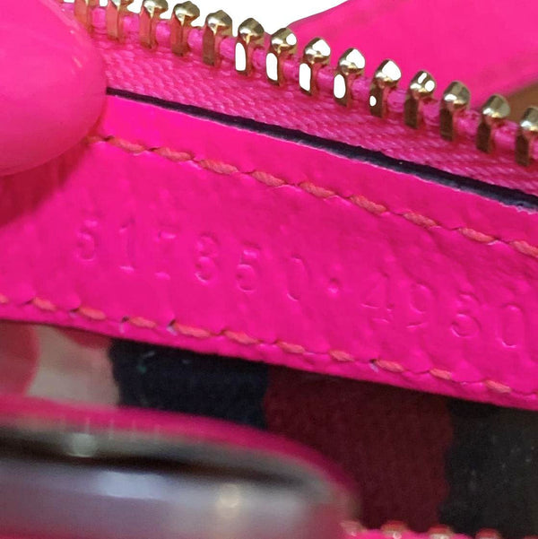 GUCCI Ophidia Mini GG Web PVC Shoulder Bag Fluorescent Fuchsia 517350