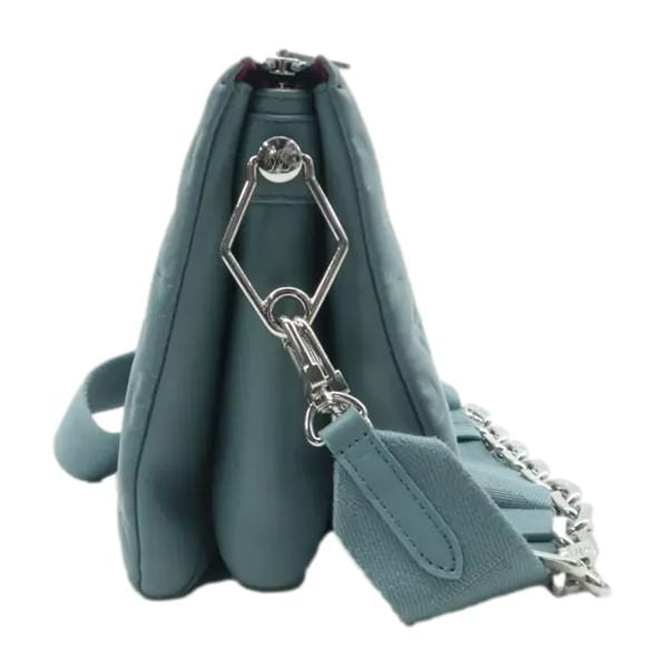 LOUIS VUITTON Coussin BB Monogram Embossed Leather Shoulder Bag Blue