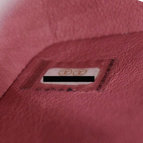 CHANEL Mini Square Flap Leather Crossbody Bag Pink