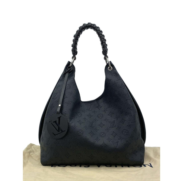 LOUIS VUITTON Carmel Mahina Leather Hobo Bag Black