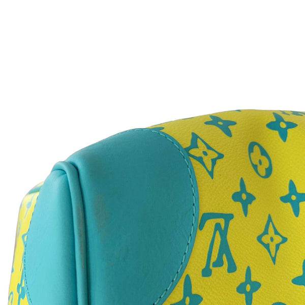 LOUIS VUITTON Playground Keepall 50 Bandouliere Monogram Canvas Travel Bag Neon Yellow