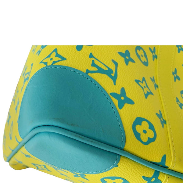 LOUIS VUITTON Playground Keepall 50 Bandouliere Monogram Canvas Travel Bag Neon Yellow