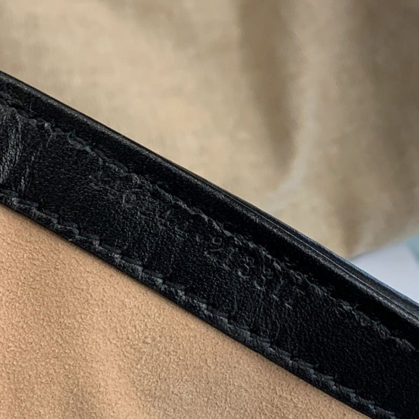 GUCCI GG Marmont Mini Leather Shoulder Bag Black 446744