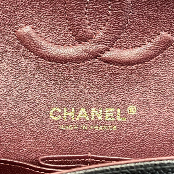 CHANEL Classic Double Flap Caviar Leather Shoulder Bag Black