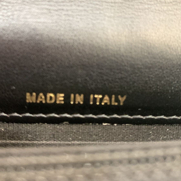 CHANEL Pearl Strap CC Mini Quilted Leather Wallet on Chain Shoulder Bag Black