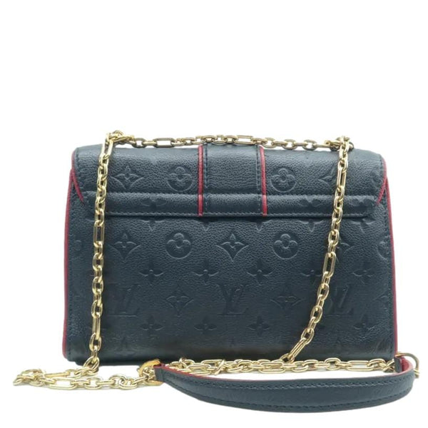 LOUIS VUITTON Saint Sulpice PM Empreinte Leather Crossbody Bag Navy Blue