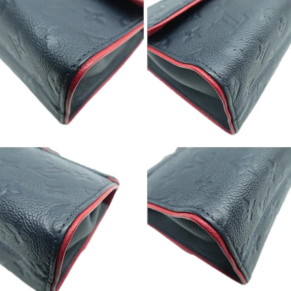 LOUIS VUITTON Saint Sulpice PM Empreinte Leather Crossbody Bag Navy Blue