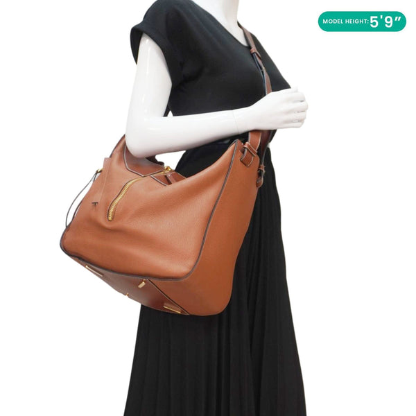 LOEWE Hammock Calfskin Leather Shoulder Bag Brown