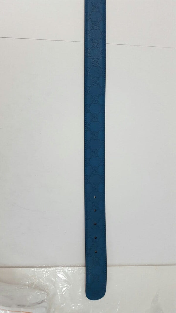 Gucci Teal Guccissima Leather Interlocking G Buckle Belt 114876 4618 (80/32)