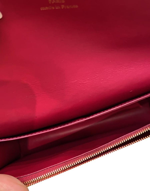 LOUIS VUITTON Monogram Canvas Flore Chain Wallet Fuchsia