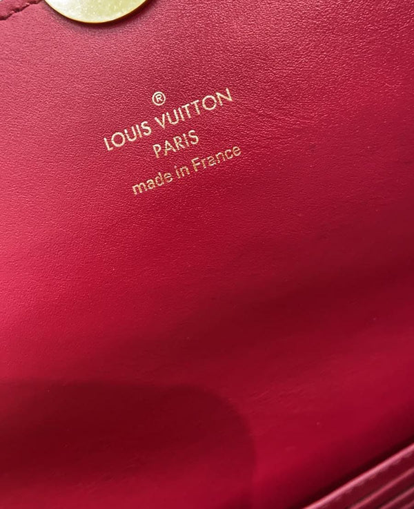 LOUIS VUITTON Monogram Canvas Flore Chain Wallet Fuchsia