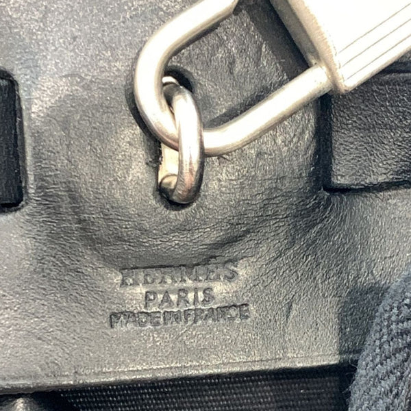 Hermes Herbag Canvas Leather Shoulder Bag Black - Made In France