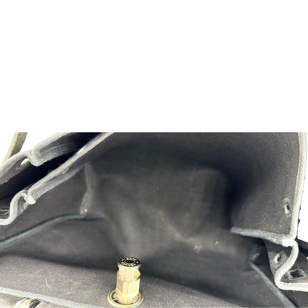 Hermes Herbag Canvas Leather Shoulder Bag Black - Inside Section