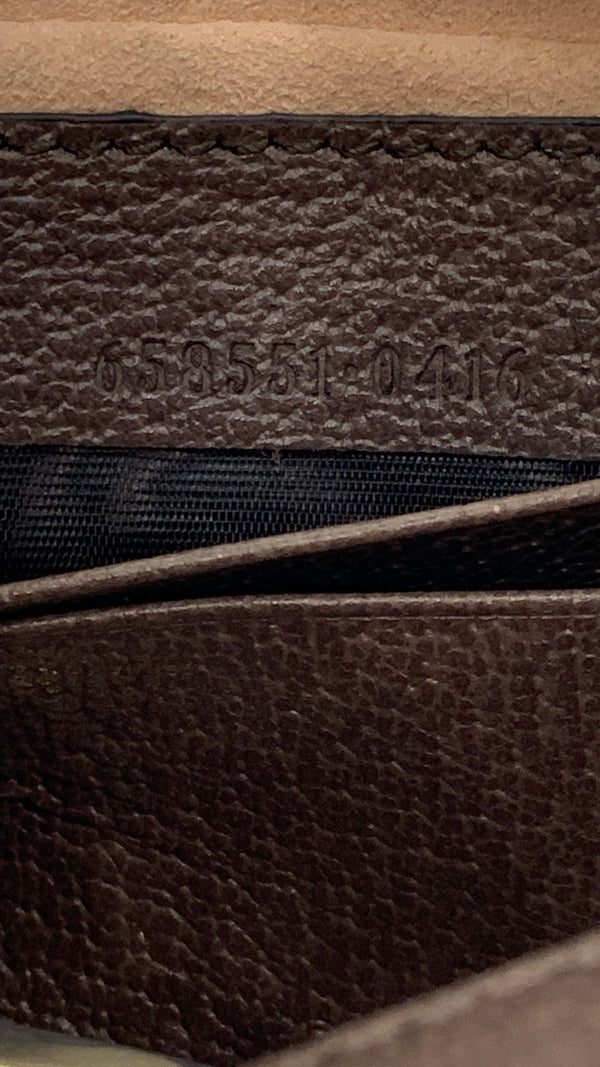 GUCCI Ophidia Mini GG Supreme Canvas Shoulder Bag Beige/Ebony 658551