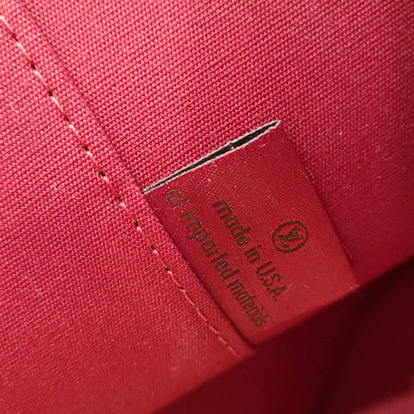 LOUIS VUITTON Alma GM Monogram Vernis Satchel Bag Red