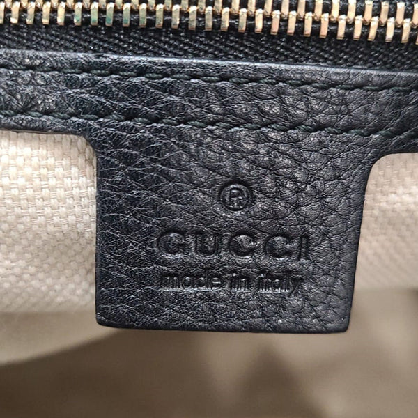 GUCCI Soho Pebbled Leather Chain Shoulder Bag Black 308982